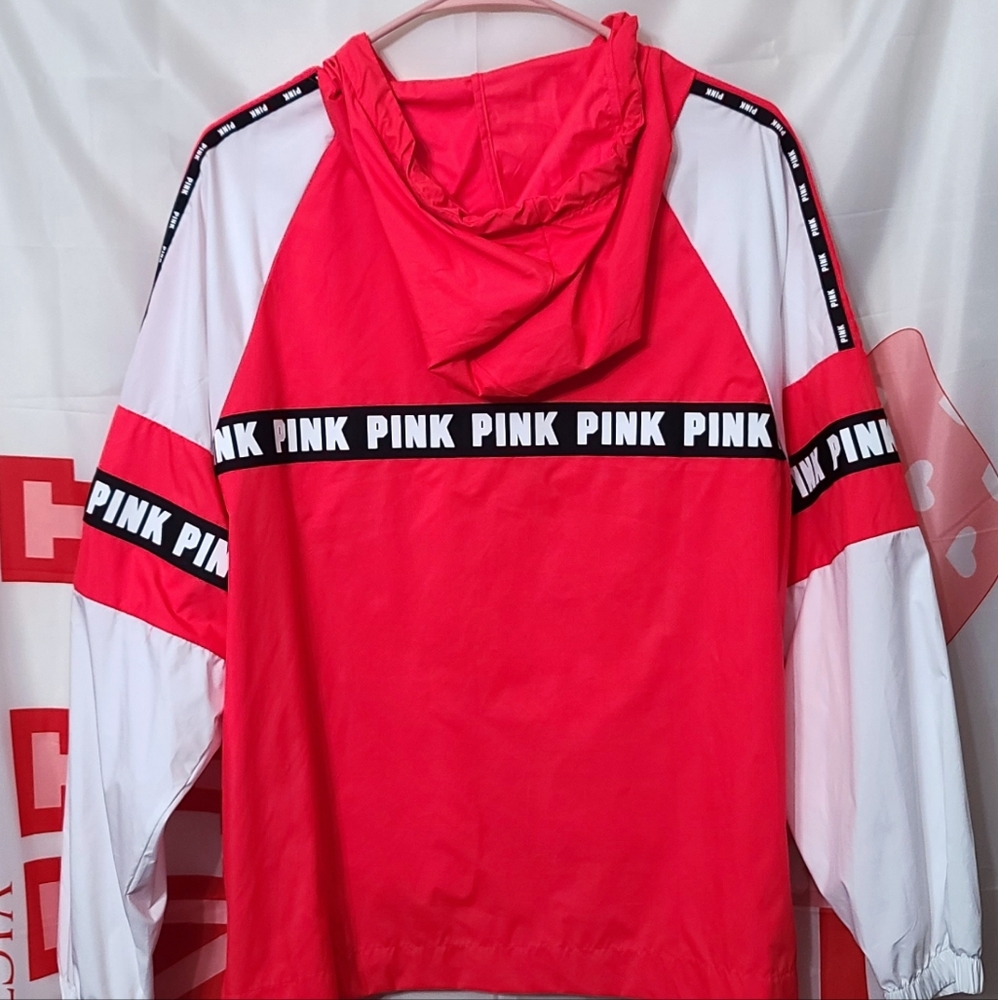 PINK Victoria's Secret Hot Pink Logo Windbreaker NWOT 😍